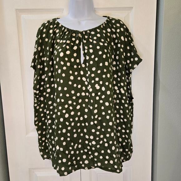 VELVET By Graham & Spencer Joyce Polka Dot Blouse Office Church Work Flowy - Picture 3 of 7